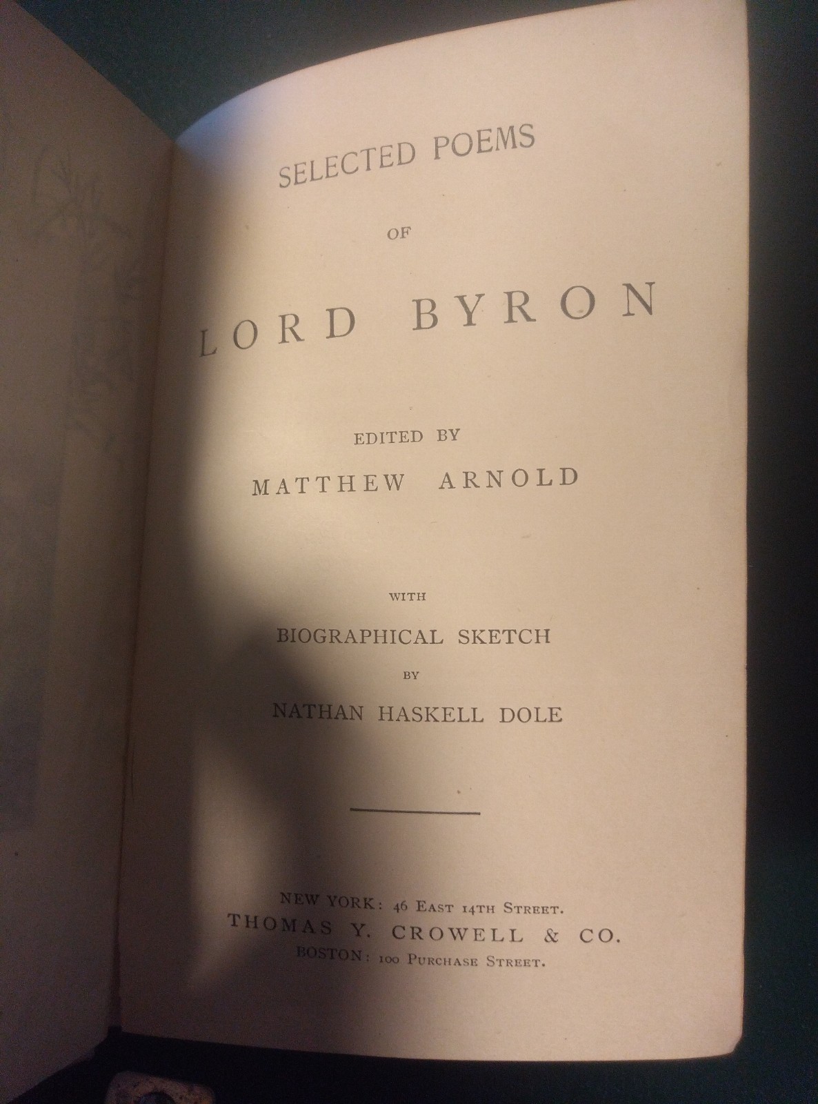 Antique 1893 Byron’s Selected Poems Thomas Crowell Victorian Floral Gift Book 19