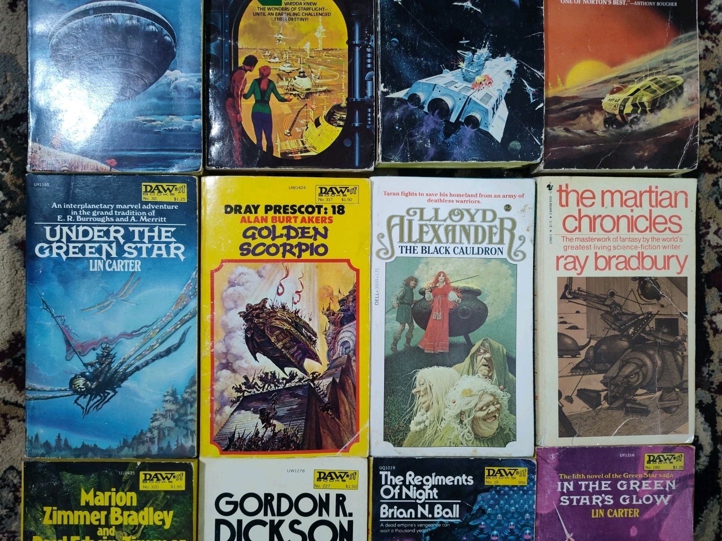 Vintage Sci-Fi Fantasy Paperback Book Lot 15 DAW Ace Bradbury Andre Norton