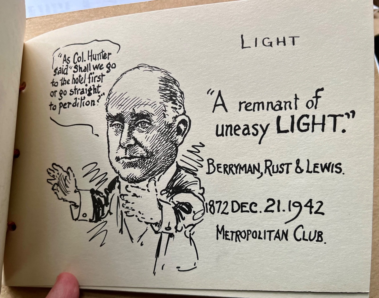 1942 Clifford Berryman – Metropolitan Club – Political Cartoons Washington DC