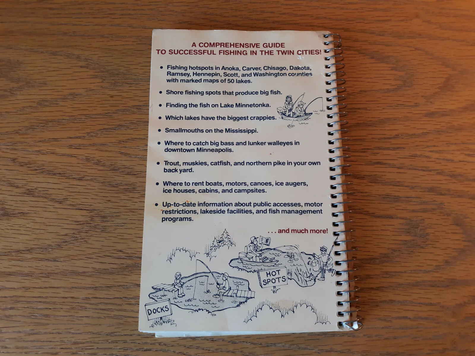 Twin Cities MN Fishing Guide 1983 Sybil Smith Spiral Paperback Book Minnesota