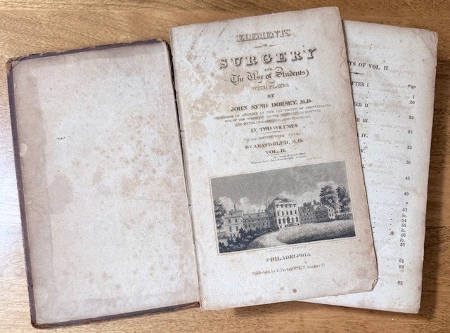 Elements of Surgery Vol II by John Syng Dorsey, MD 1823 Leather Edward Parker