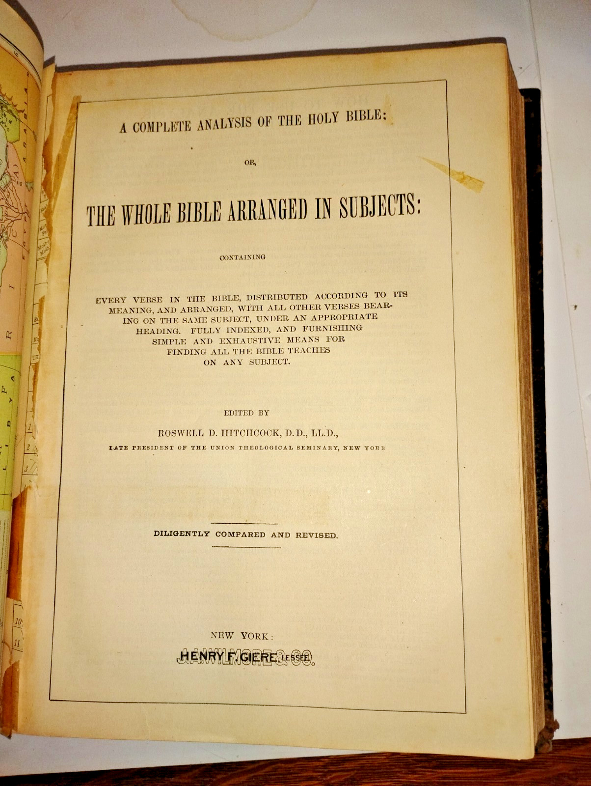 Antique WILMORE’S NEW ANALYTICAL REFERENCE BIBLE – 1904. Very Good-Fine Cond