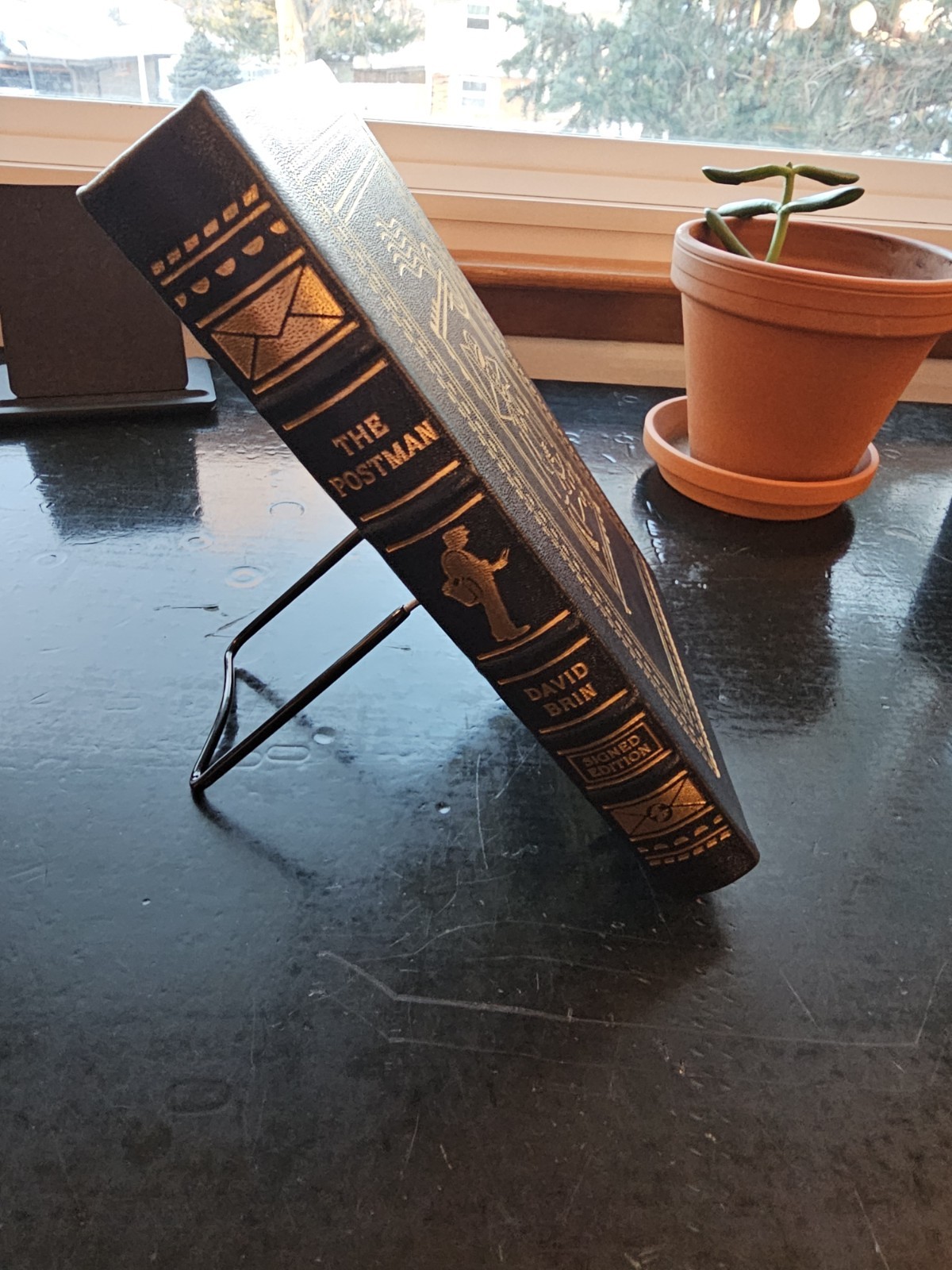 The Postman by David Brin, SIGNED, Easton Press