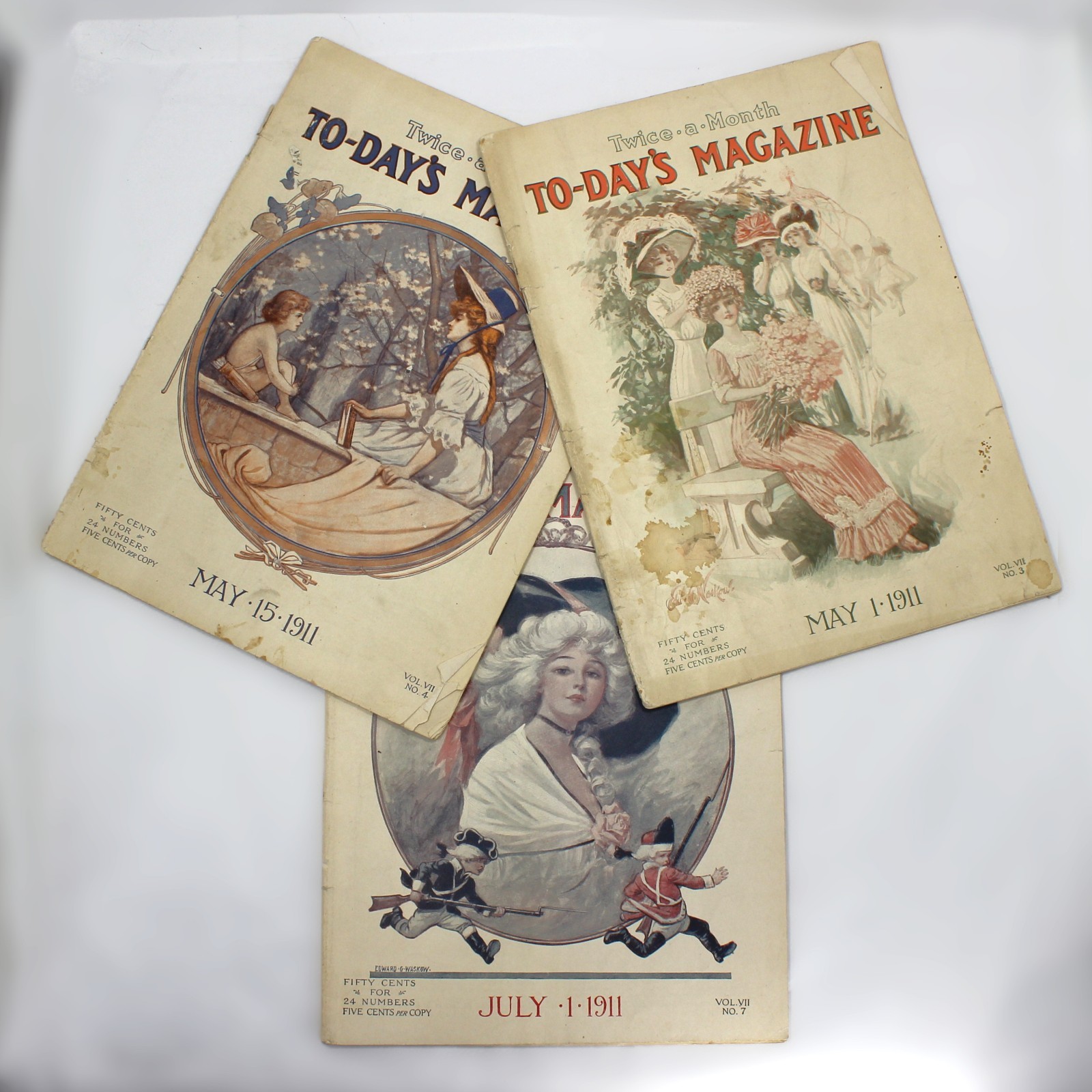 Antique Edwardian Fashion Magazine Lot of 3 To-Day’s May/July 1911