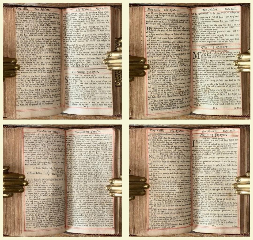 1730 Superb Miniature Scottish Prayer Book. Fine Gilt Leather Binding. Psalms.