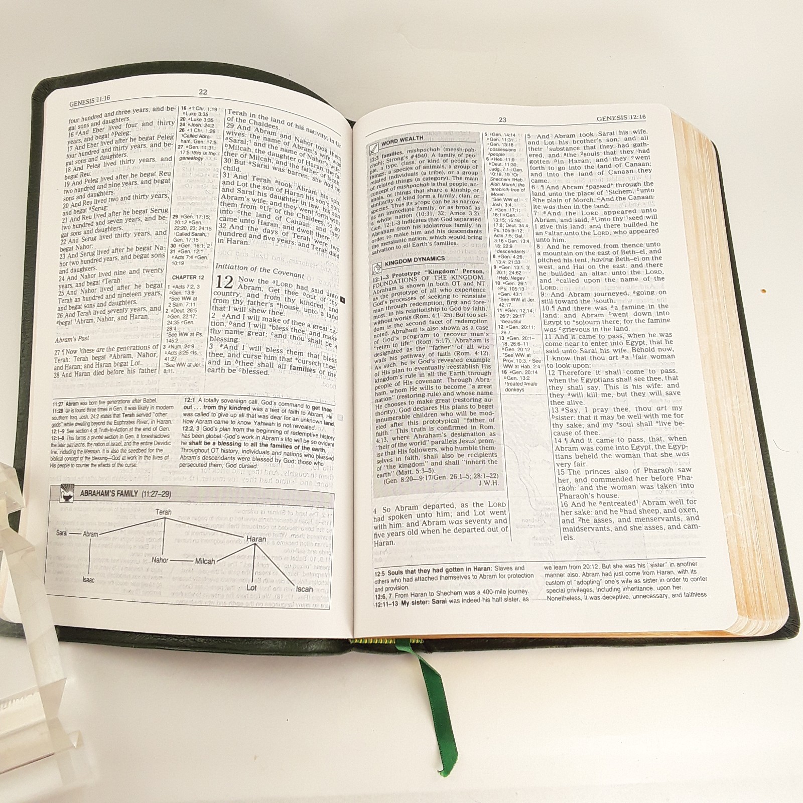 Spirit Filled Life Bible KJV, Red Letter, Green Bonded Leather,1991 Nelson 1355G