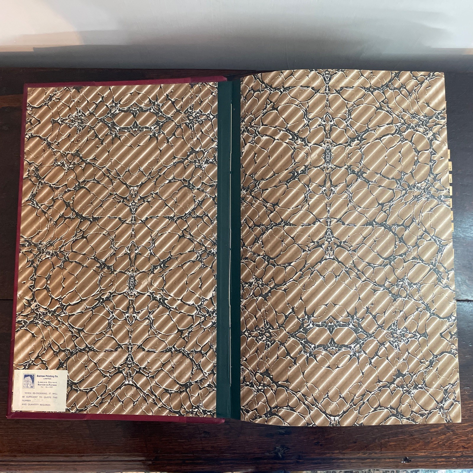 Vintage Bespoke Leather Ledger 6KG Oversized A to Z Barrow Printing Co UNUSED