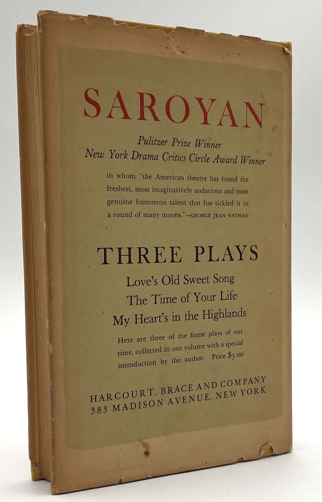 William Saroyan / My Name is Aram Inscribed 1st Edition