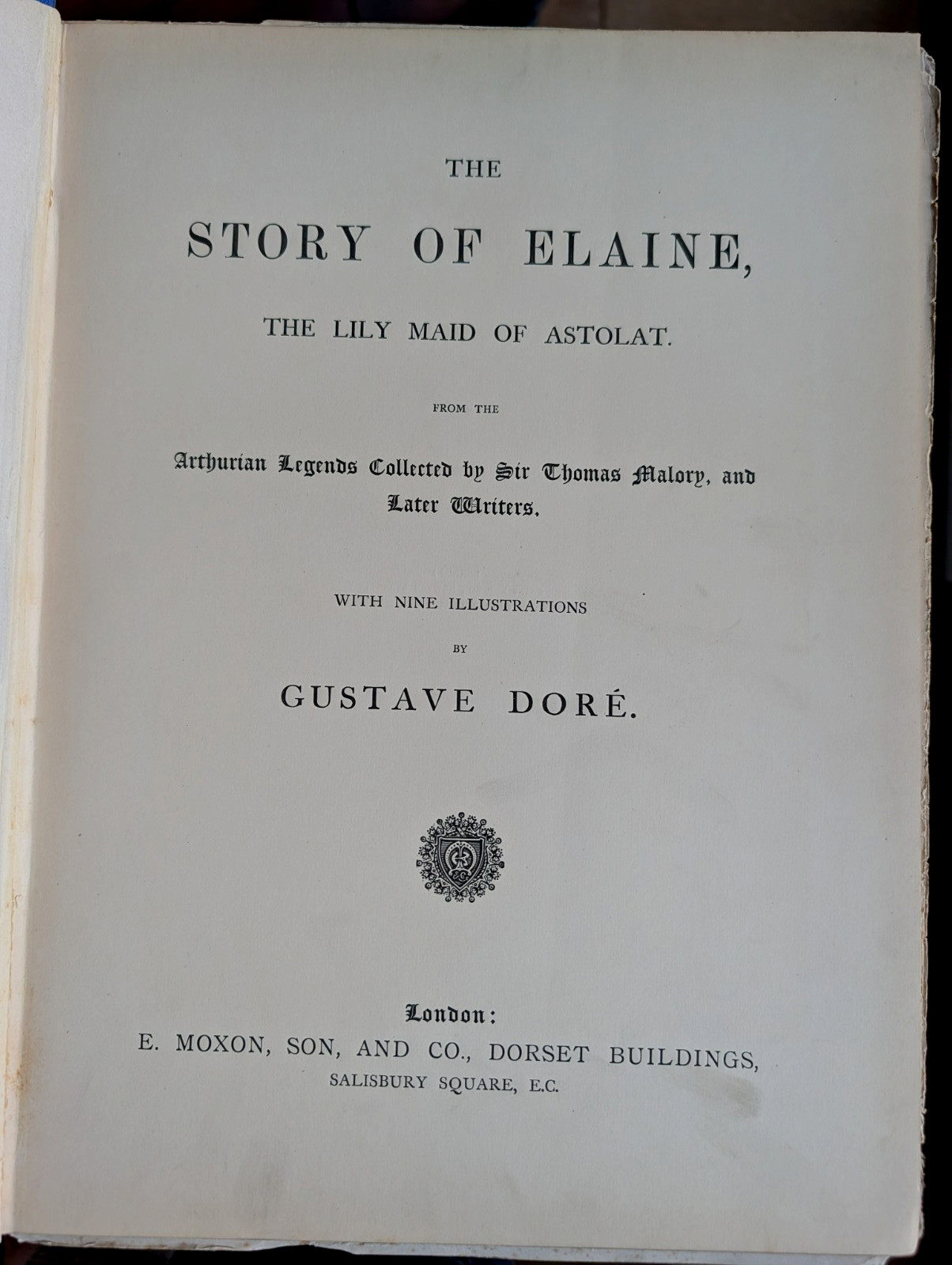 The Story of Elaine Lily Maid of Astolat 1871 Nine Gustave Dore Illustrations