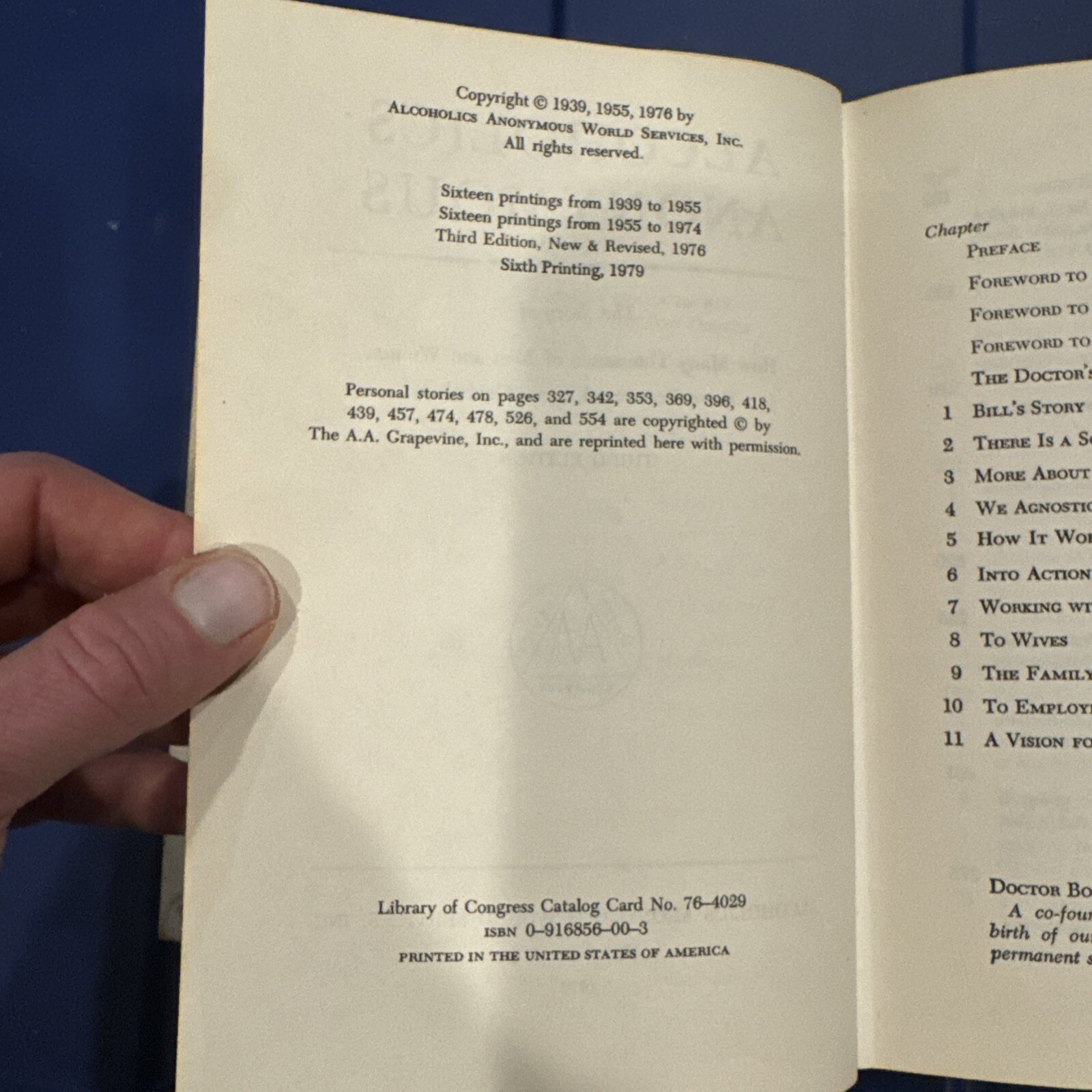Alcoholics Anonymous Third Edition 6th Printing 1979 HC DJ Mylar Protector