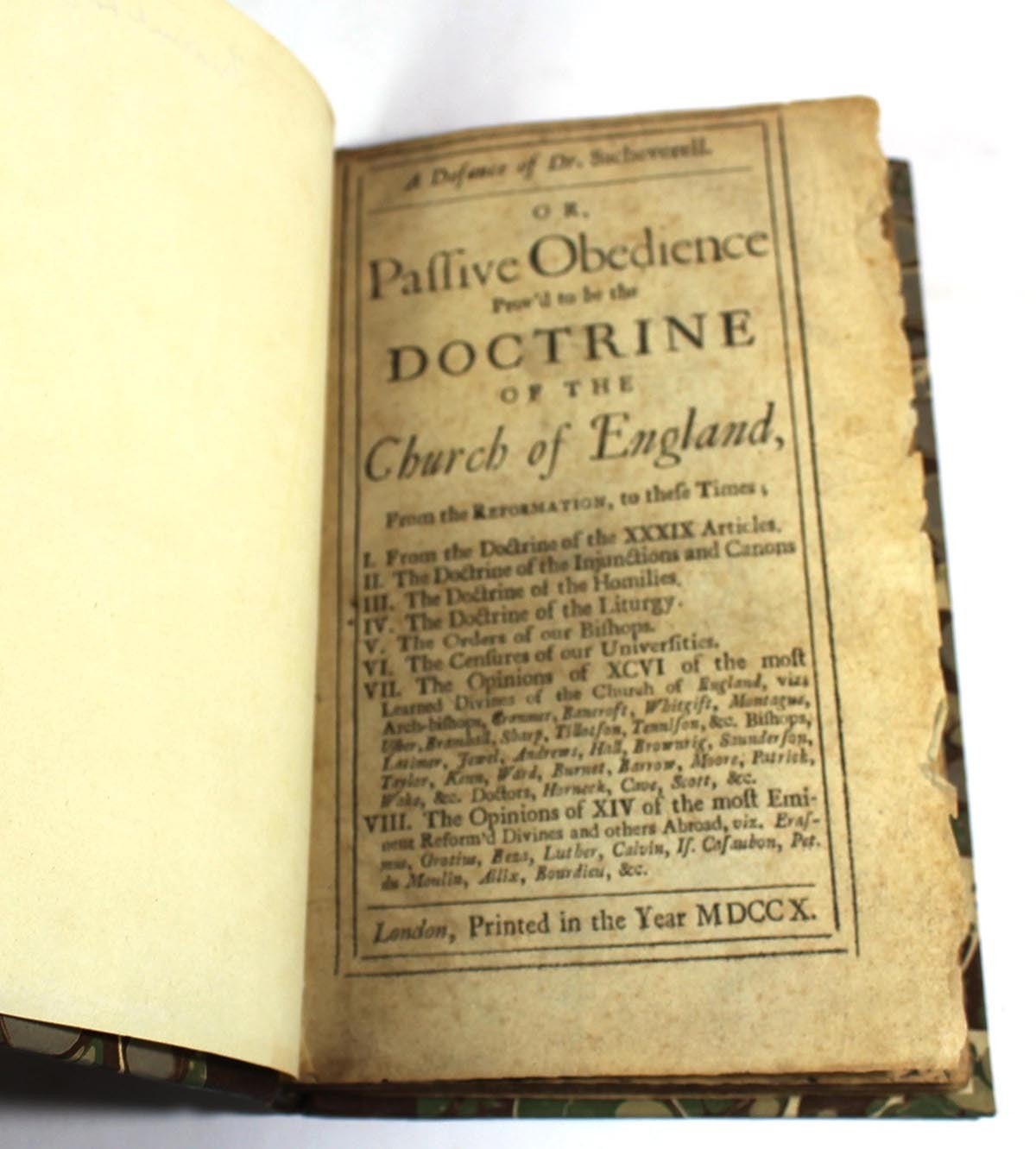 1710-DEFENSE OF DR SACHEVERELL-Church of England, Anglican, Tories, British