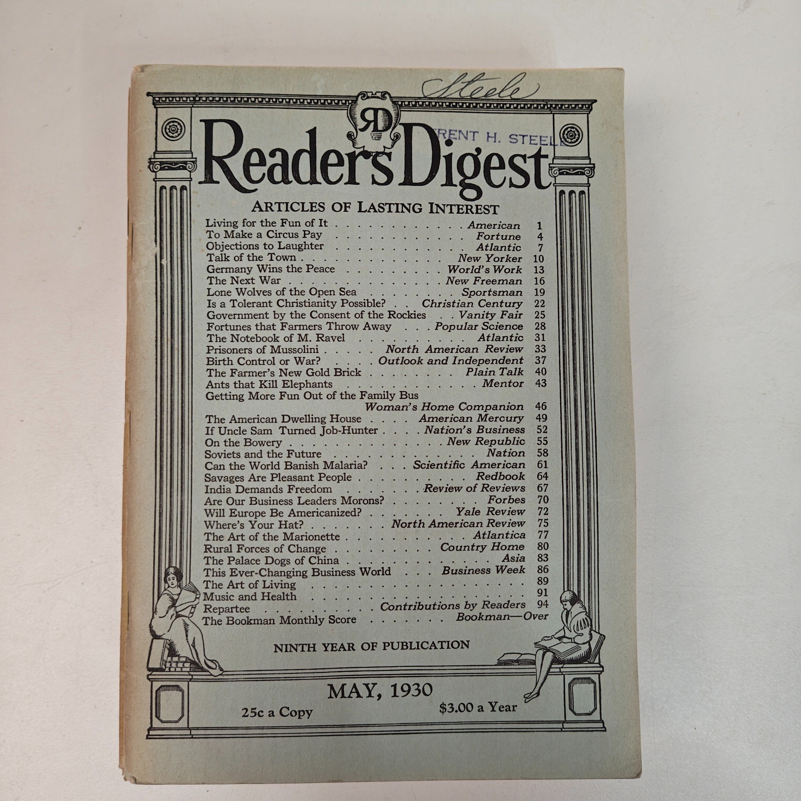 1930 Reader’s Digest Complete Annual Set 12 Issues Jan-Dec Vintage Magazines Lot