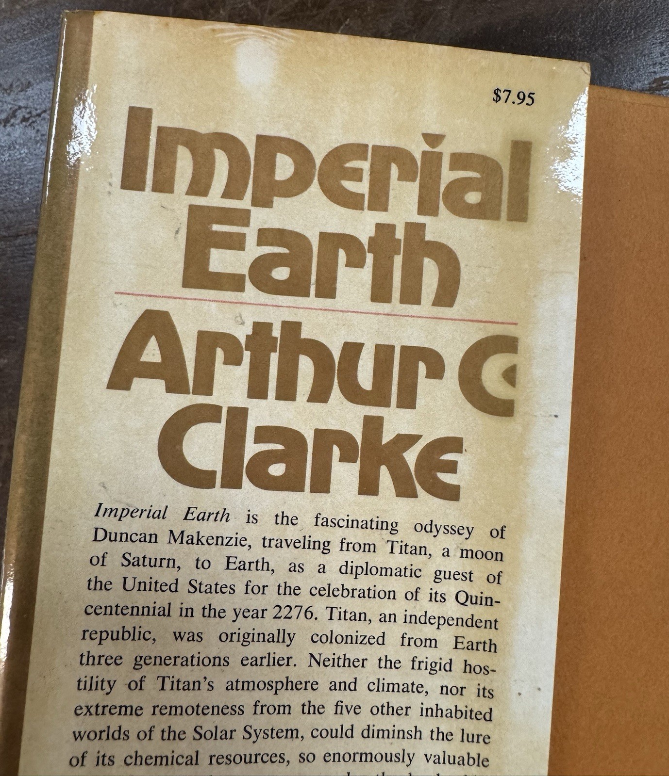 Imperial Earth by Arthur C. Clarke First Edition Book with Dust Jacket