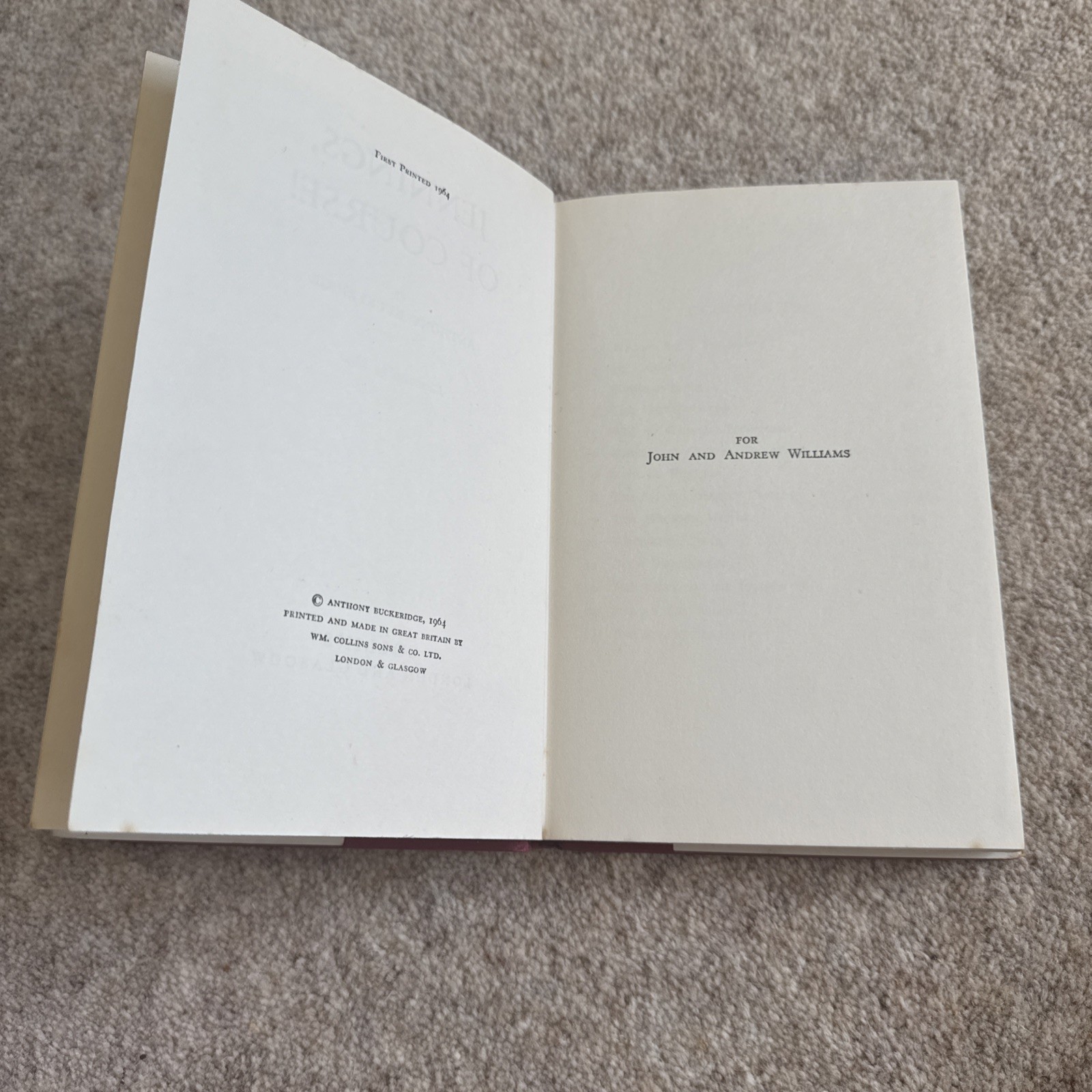 Anthony Buckeridge Jennings of Course ! First Edition in D/J 1964