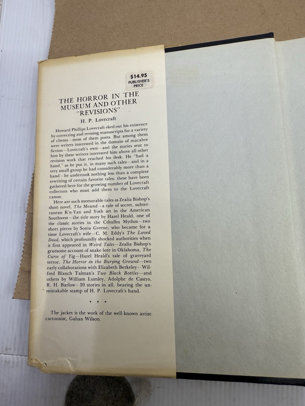 The Horror in the Museum by H.P. Lovecraft Arkham – 1st printing, 1970