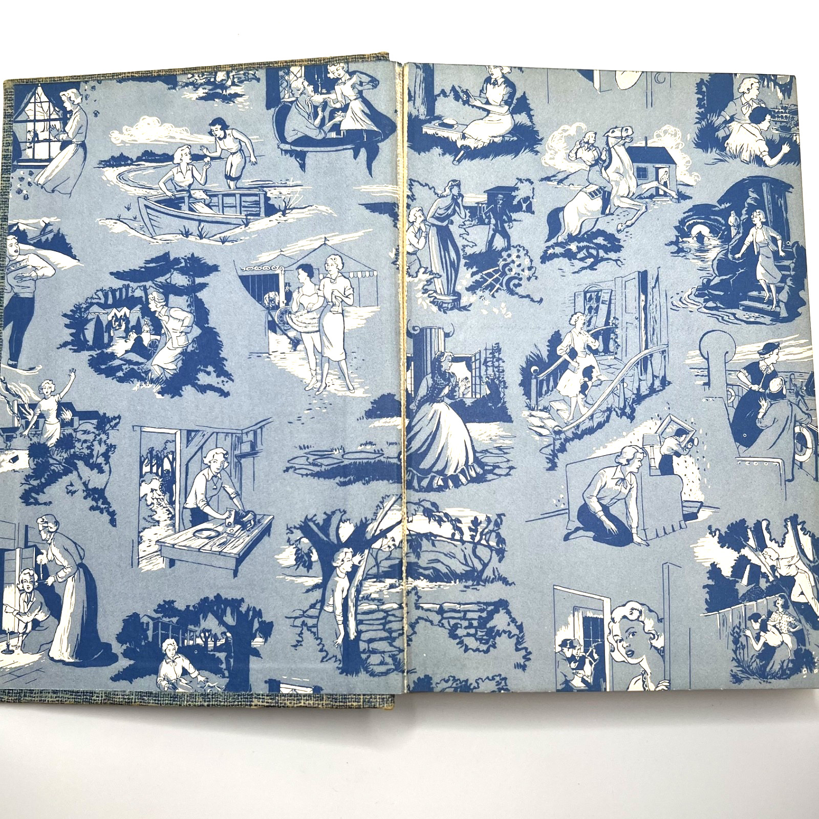 Vtg NANCY DREW #19 THE QUEST OF THE MISSING MAP – Blue Tweed White Spine Wrapper