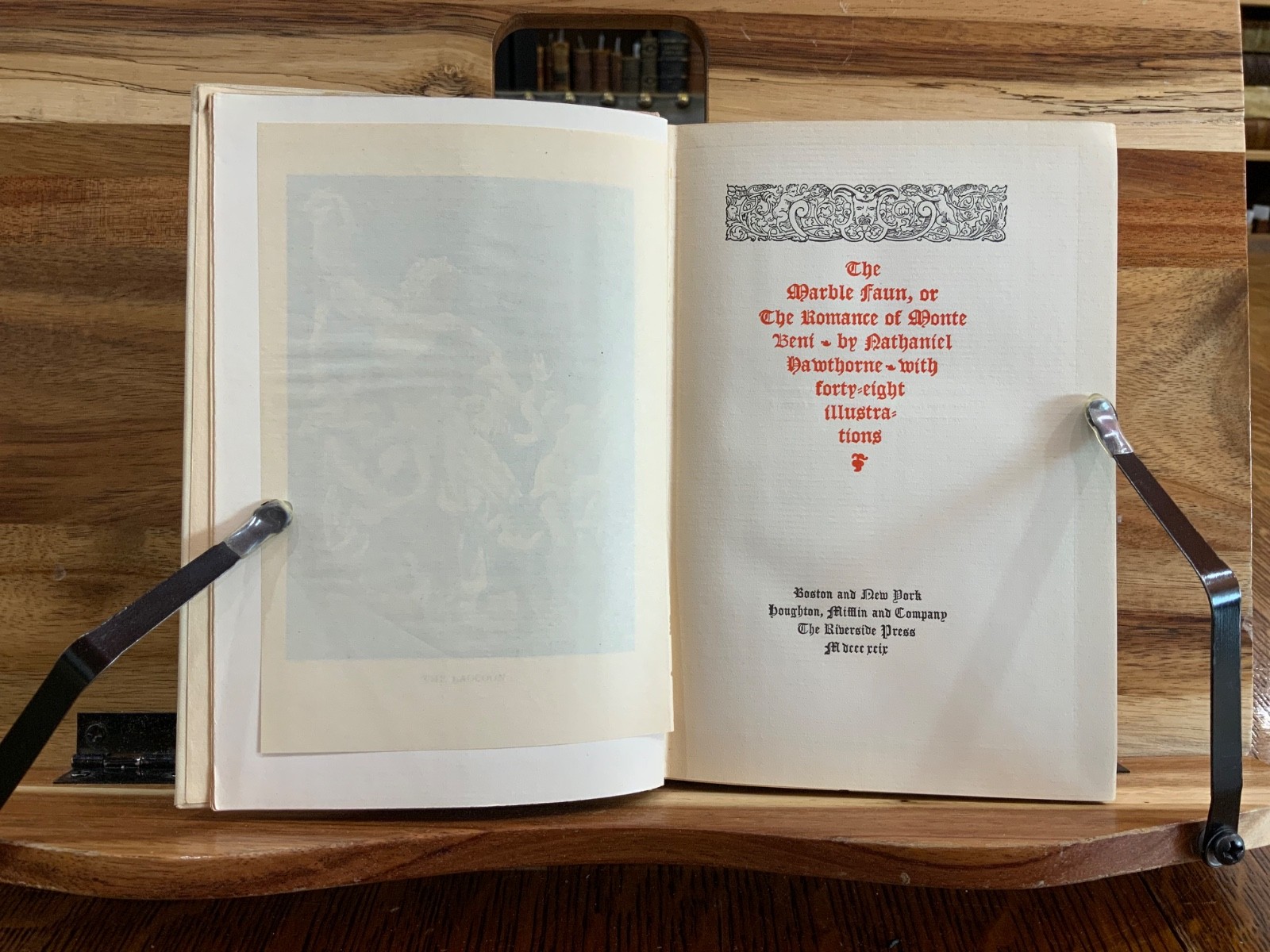 1899 Marble Faun Nathaniel Hawthorne Sarah Wyman Whitman Deco SIGNED BINDING
