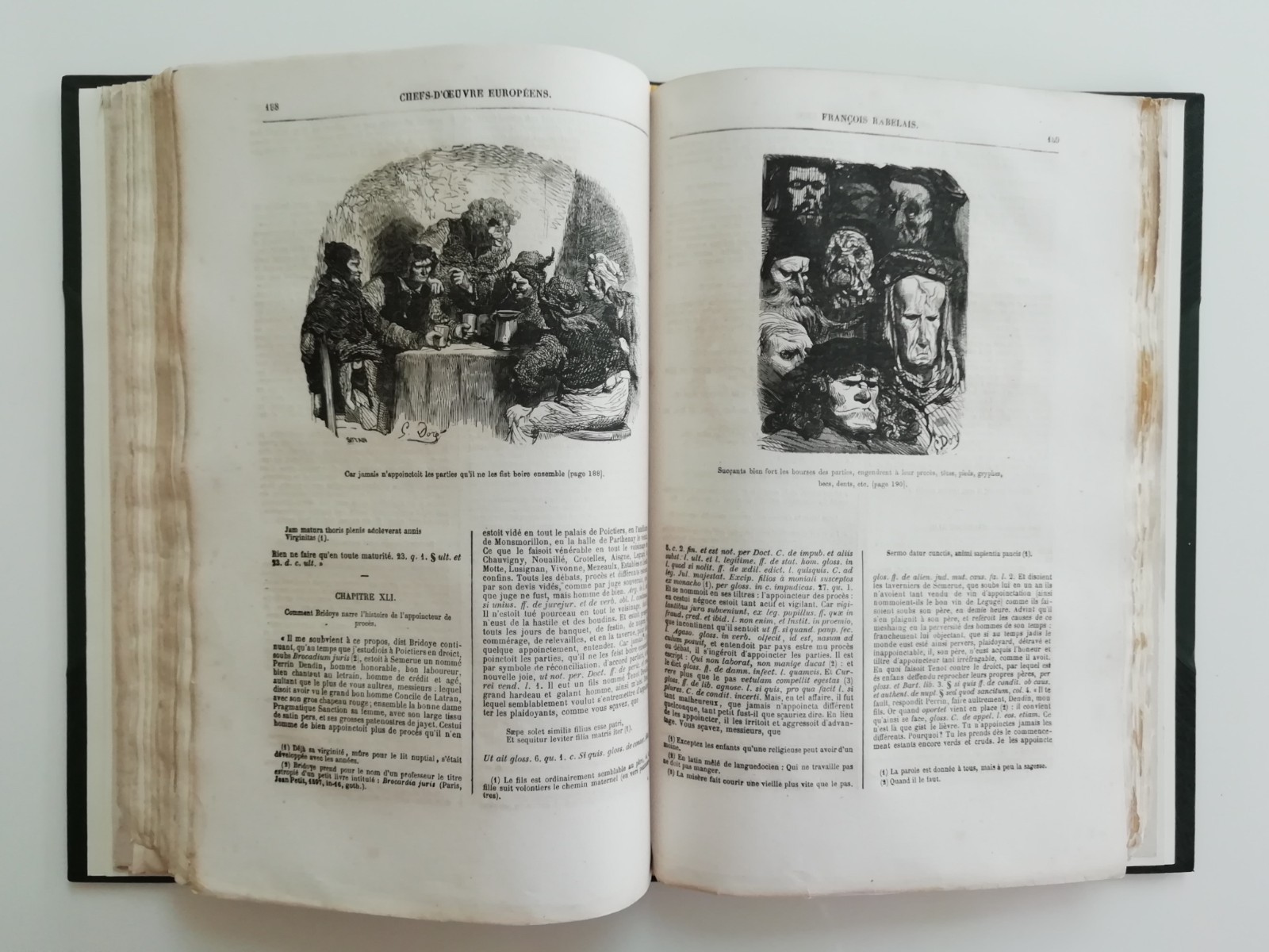 Œuvres de Rabelais. Illus. Gustave Doré. Paris: 1857 2nd Ed Shepherds Binding