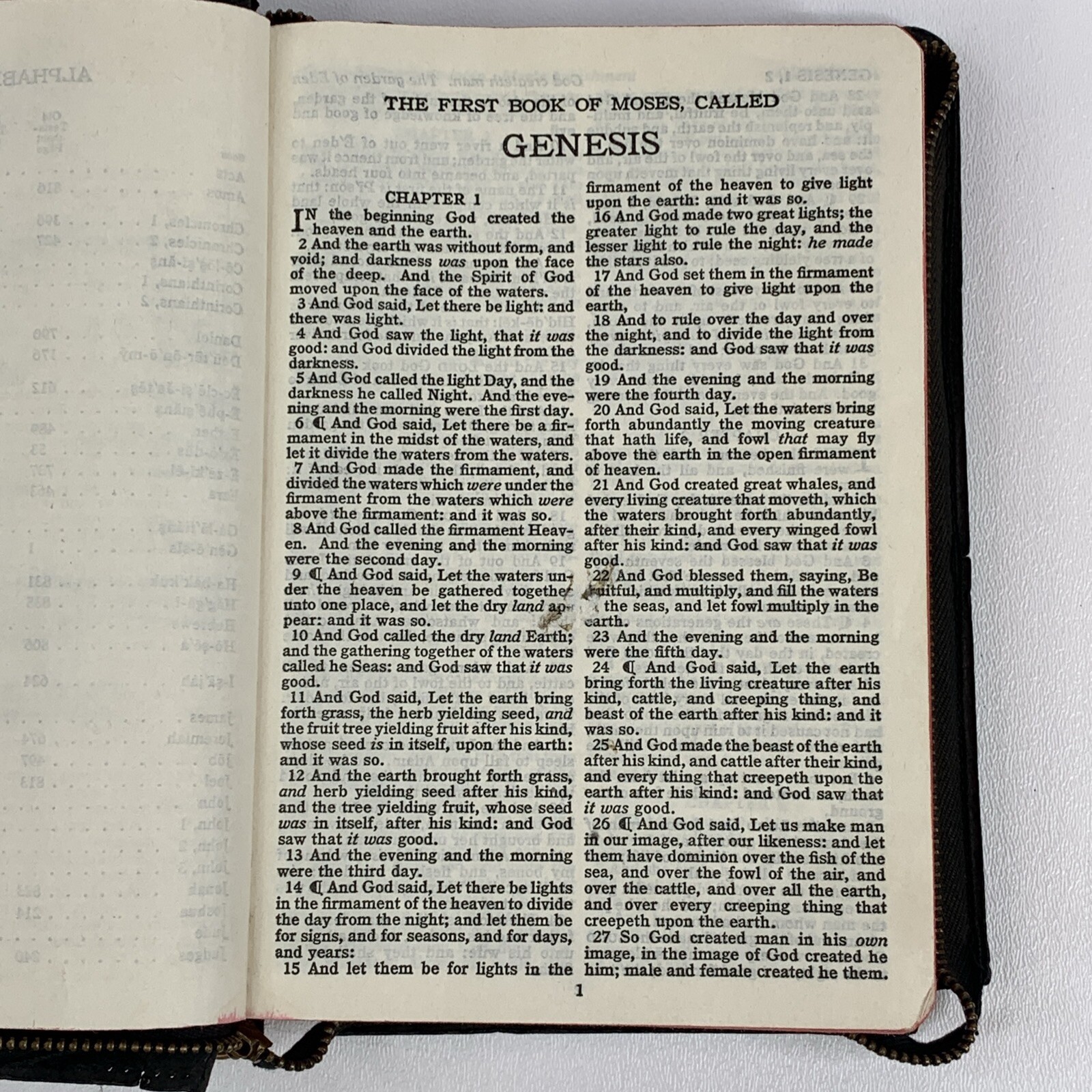 HOLY BIBLE KJV Reference Maps Zippered 1950’s Vintage American Bible Society
