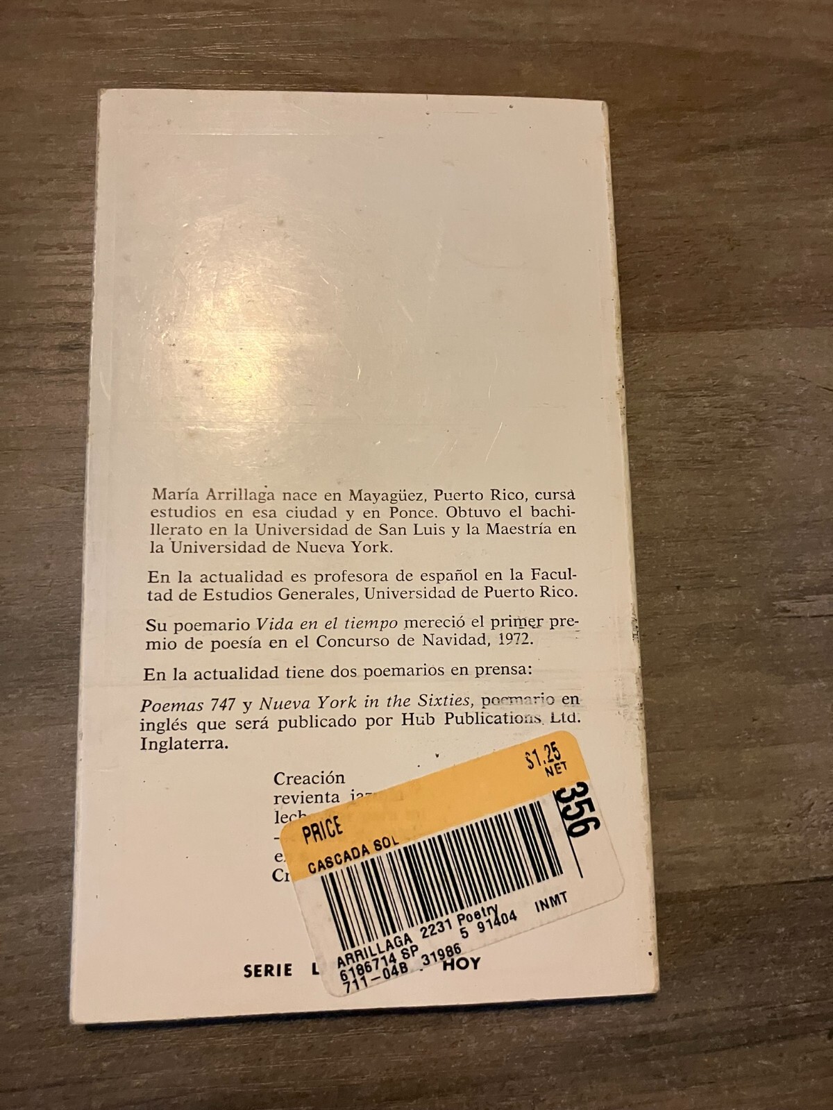 CASCADA DE SOL MARIA ARRILLAGA Paperback Book Puerto Rico