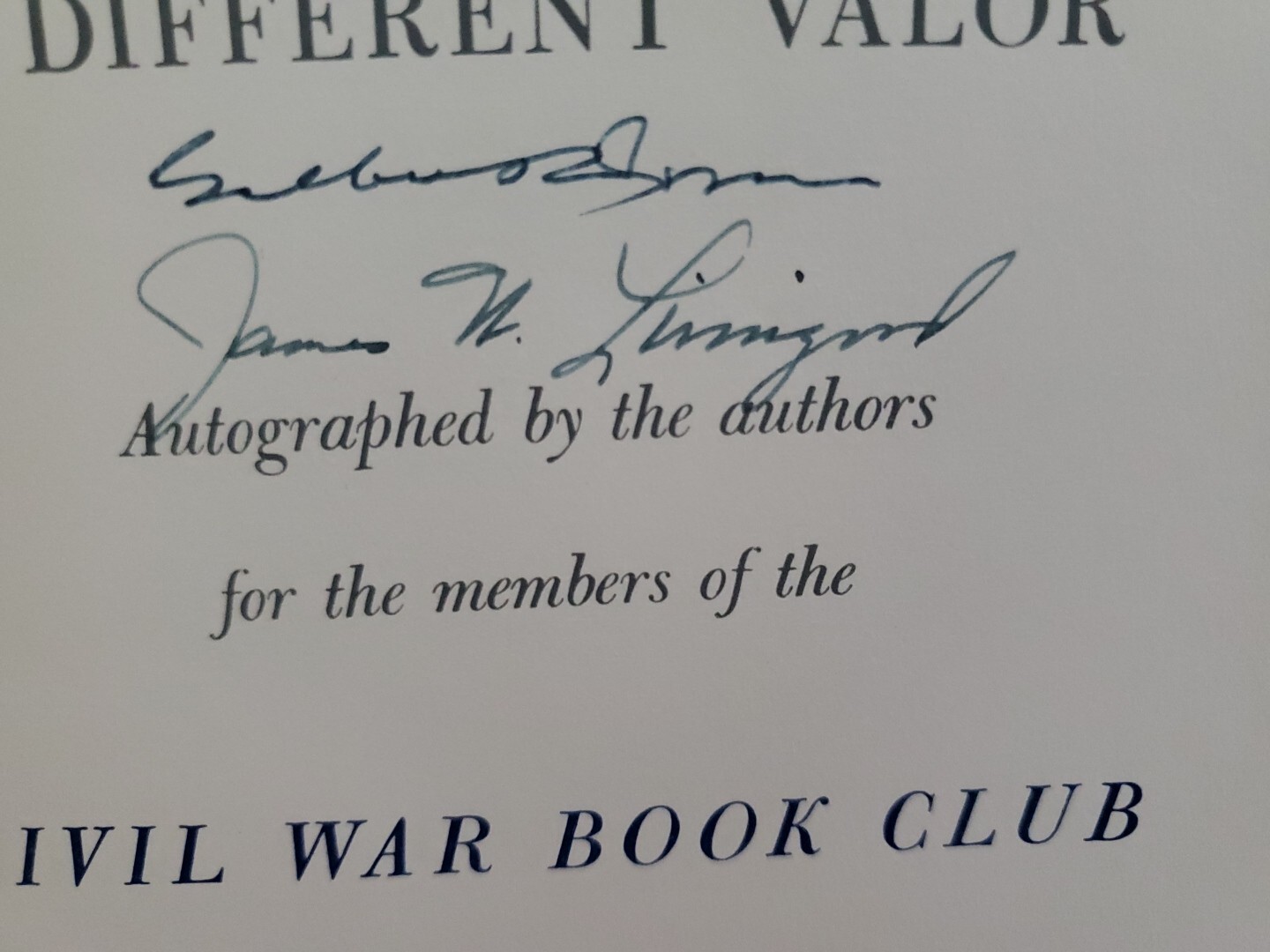 1956 Book A DIFFERENT VALOR Civil War Story of General Johnston SIGNED Authors