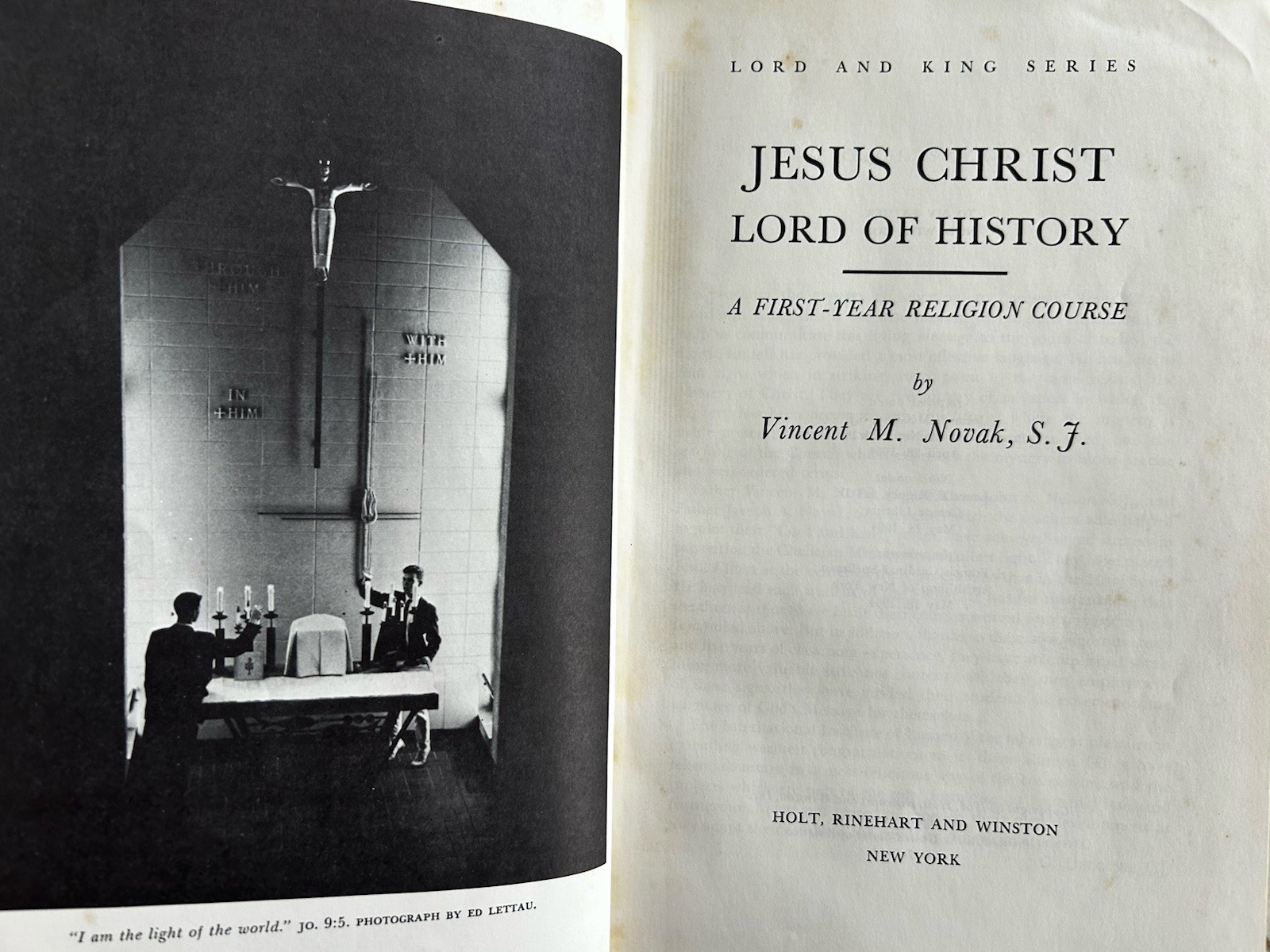 Jesus Christ Lord of History by Vincent M. Novak hardcover 1964