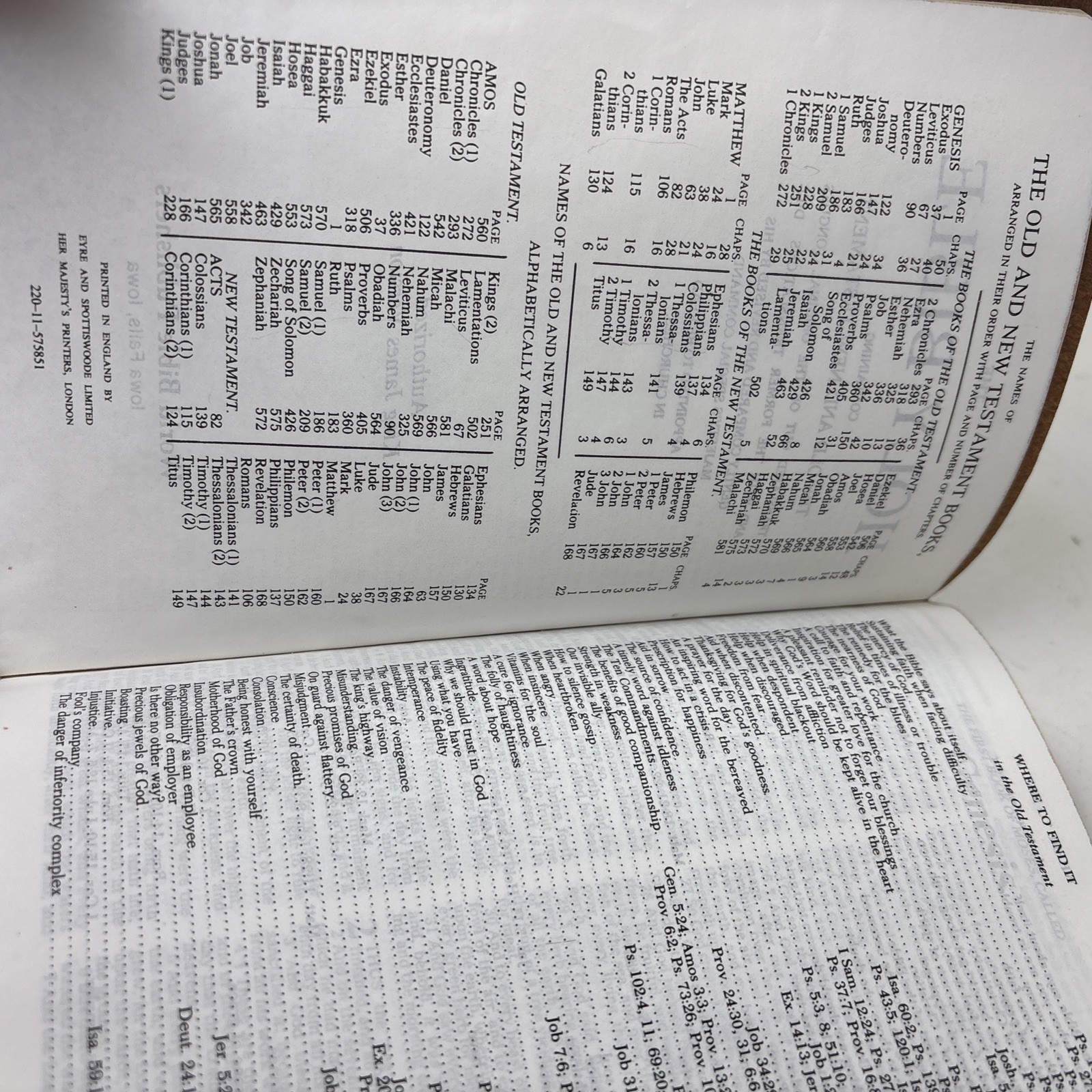Vintage KJV Holy Bible Eyre & Spottiswoode Her Majestys Printers London Leather
