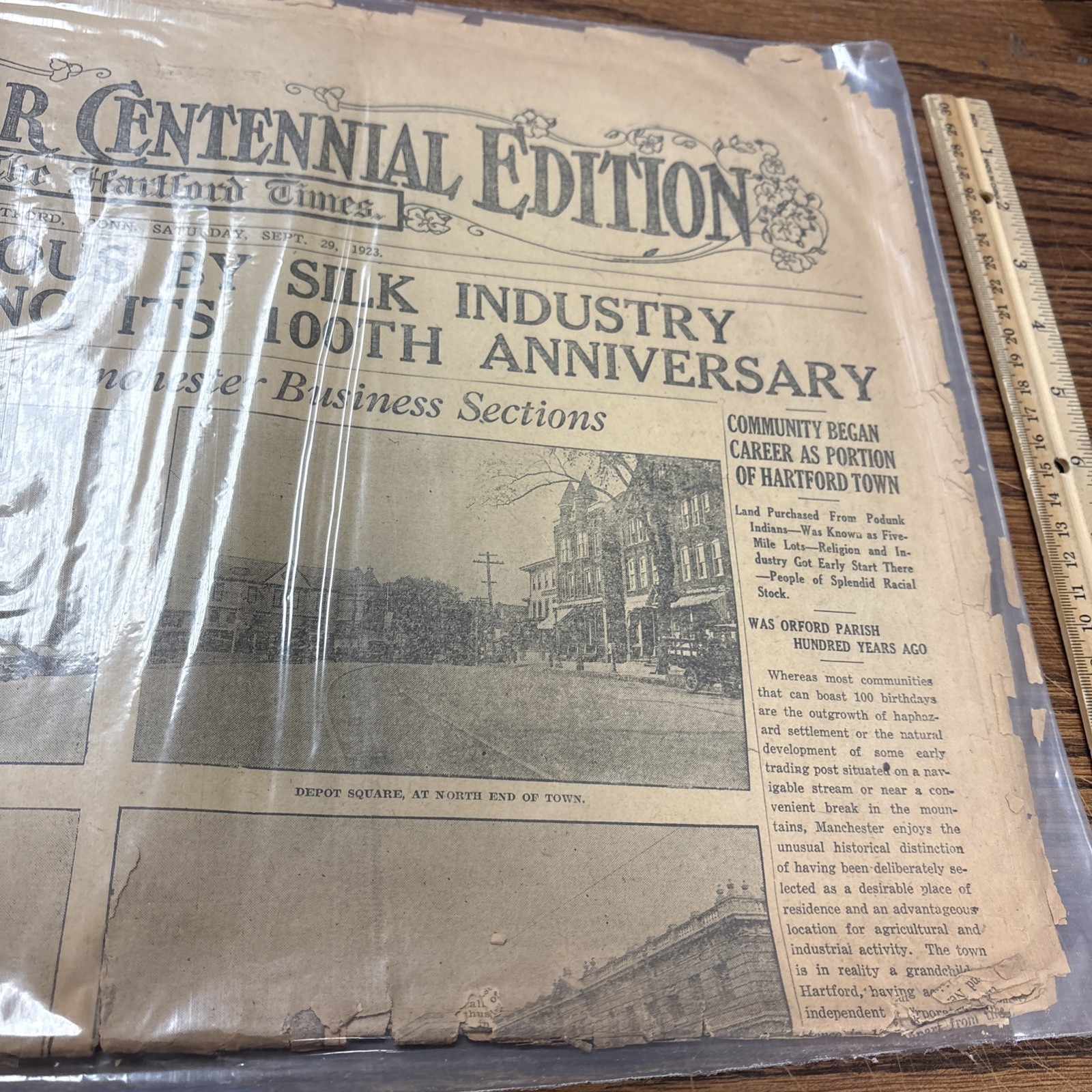Manchester Centennial Edition of Hartford Times 1923 Newspaper CT History