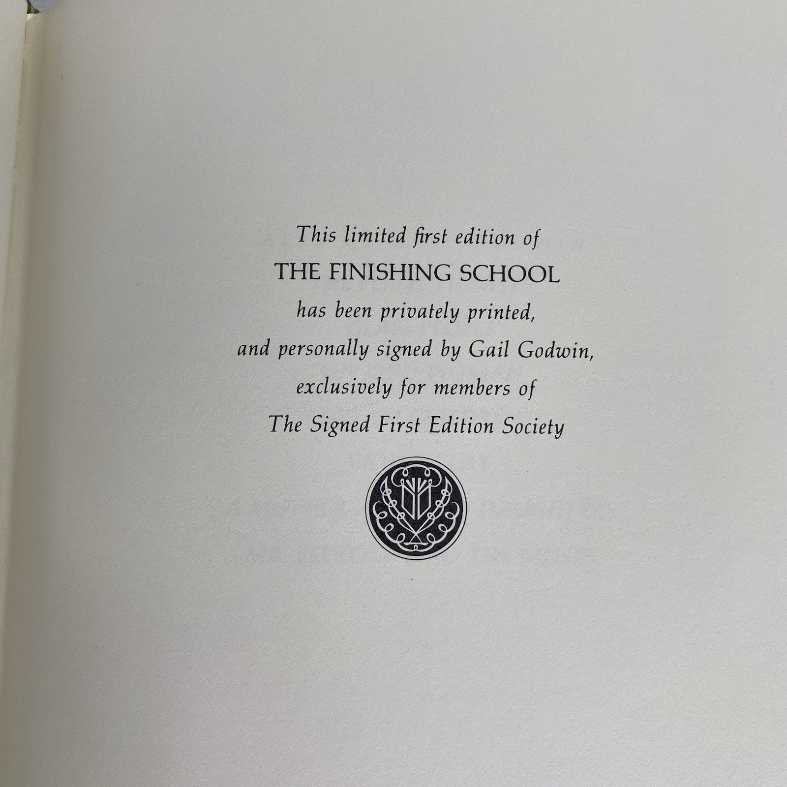 The Finishing School Gail Godwin Signed Book Franklin Library 1984 Gilded Edges
