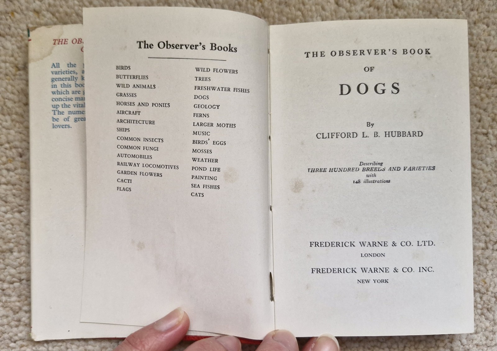 The Observer’s Book Of Dogs by Clifford L. B. Hubbard, 1949, Frederick Warne