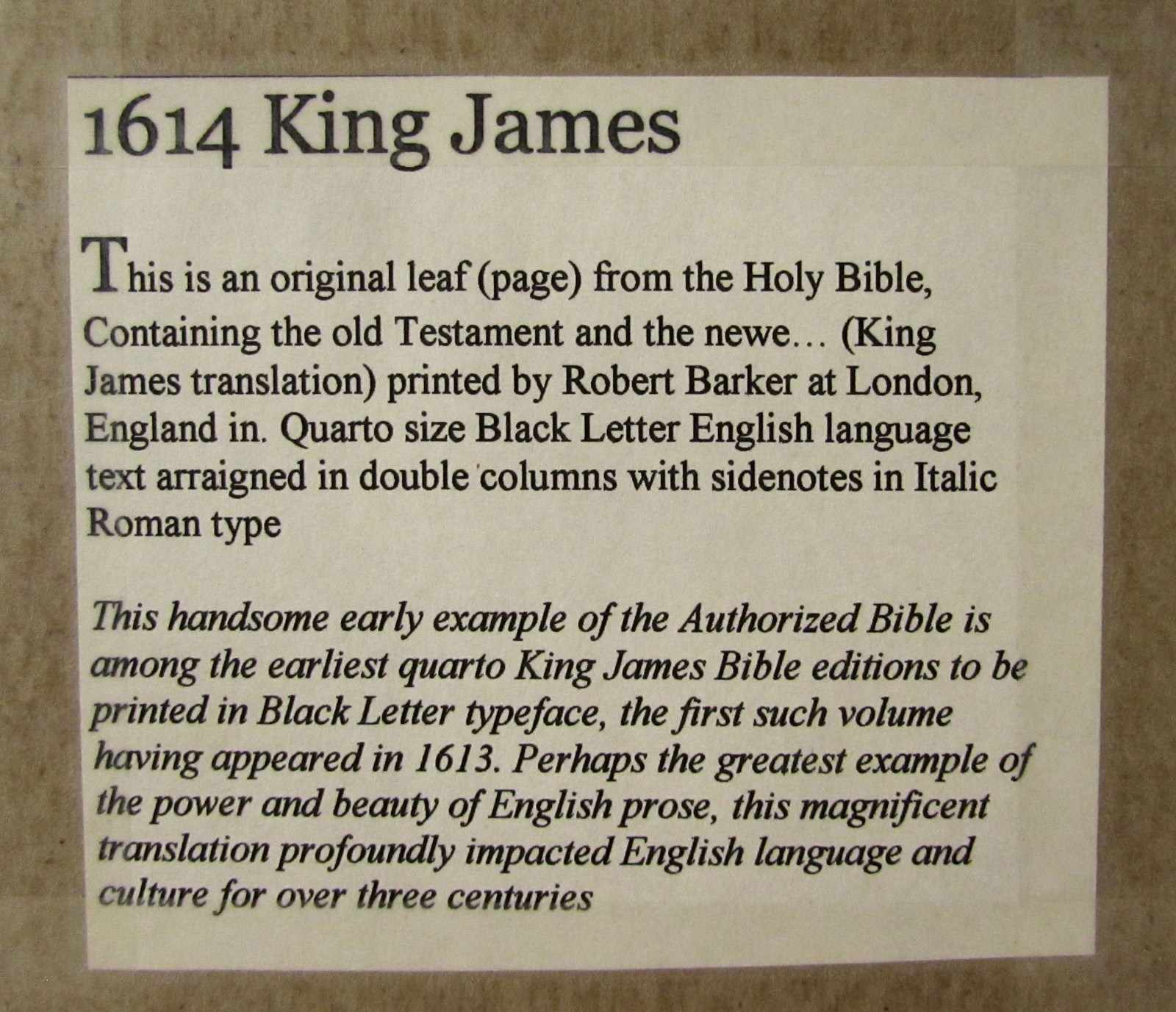 Ant 1583 Noblest Geneva Bible Page Christopher Barker Black Old English Typeface