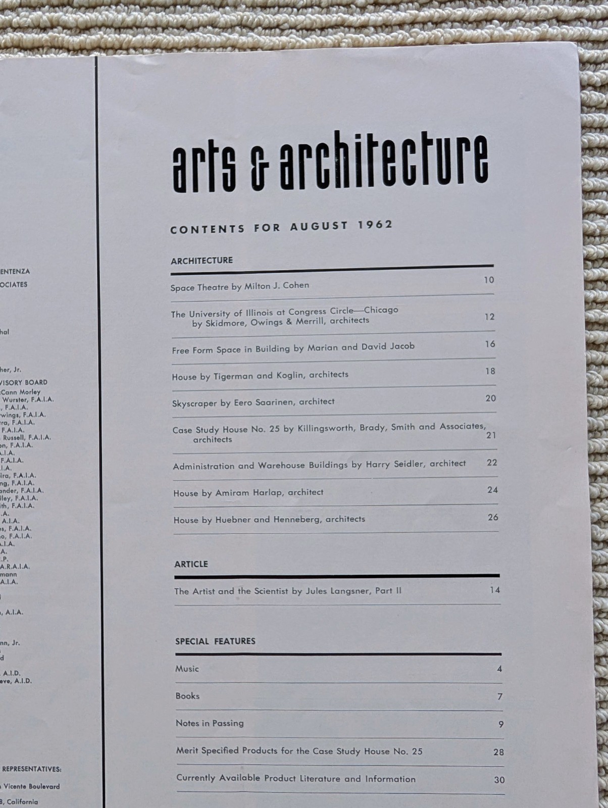 arts & architecture, 6 issues 1953 – 1967 – Neutra, Koenig, Case Study Houses
