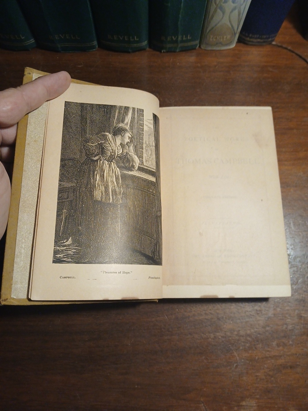 Poetical Works of Thomas Campbell Circa 1880s Victorian Gold Gilt Embossed Cover