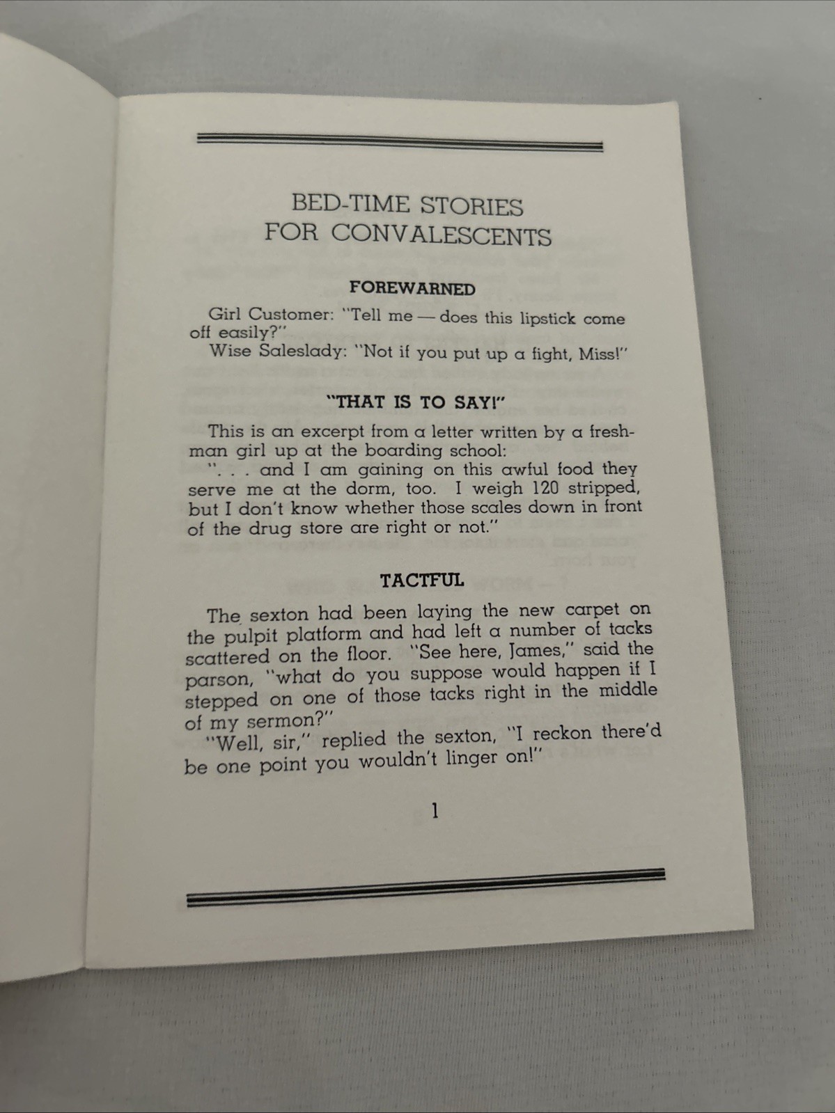 Bed-Time Stories for Convalescents, Bert Milton, c. 1955, Rust Craft