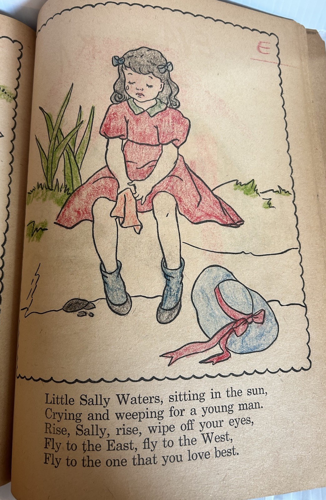 1941 ANTIQUE WHITMAN PUBLISHING NURSERY RHYMES PAINT BOOK (REDUCED)