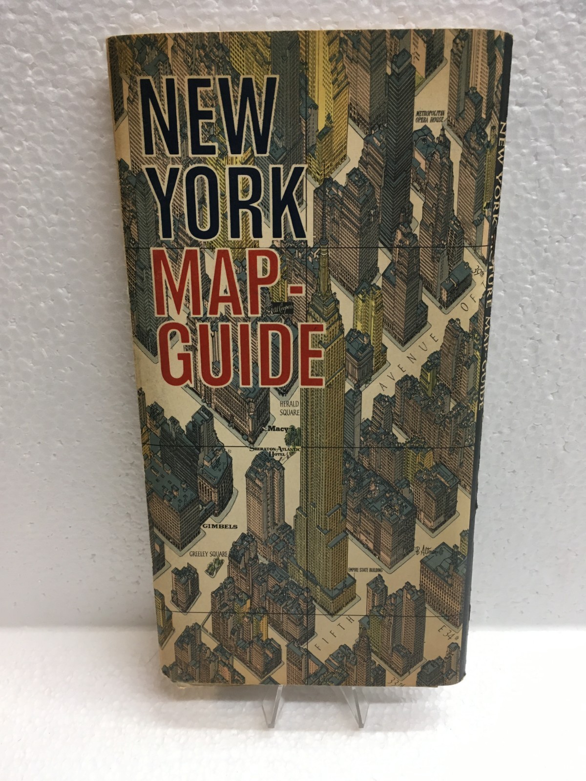 New York City Bollmann Lithograph Pictorial Map & Guide Birds Eye View Vintage