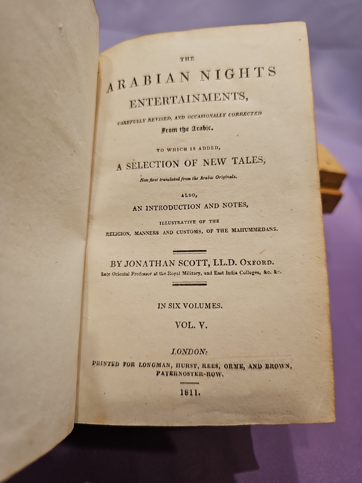 Leather Arabian Nights Entertainments Vol V, VI Lond 1811 By Jonathan Scott