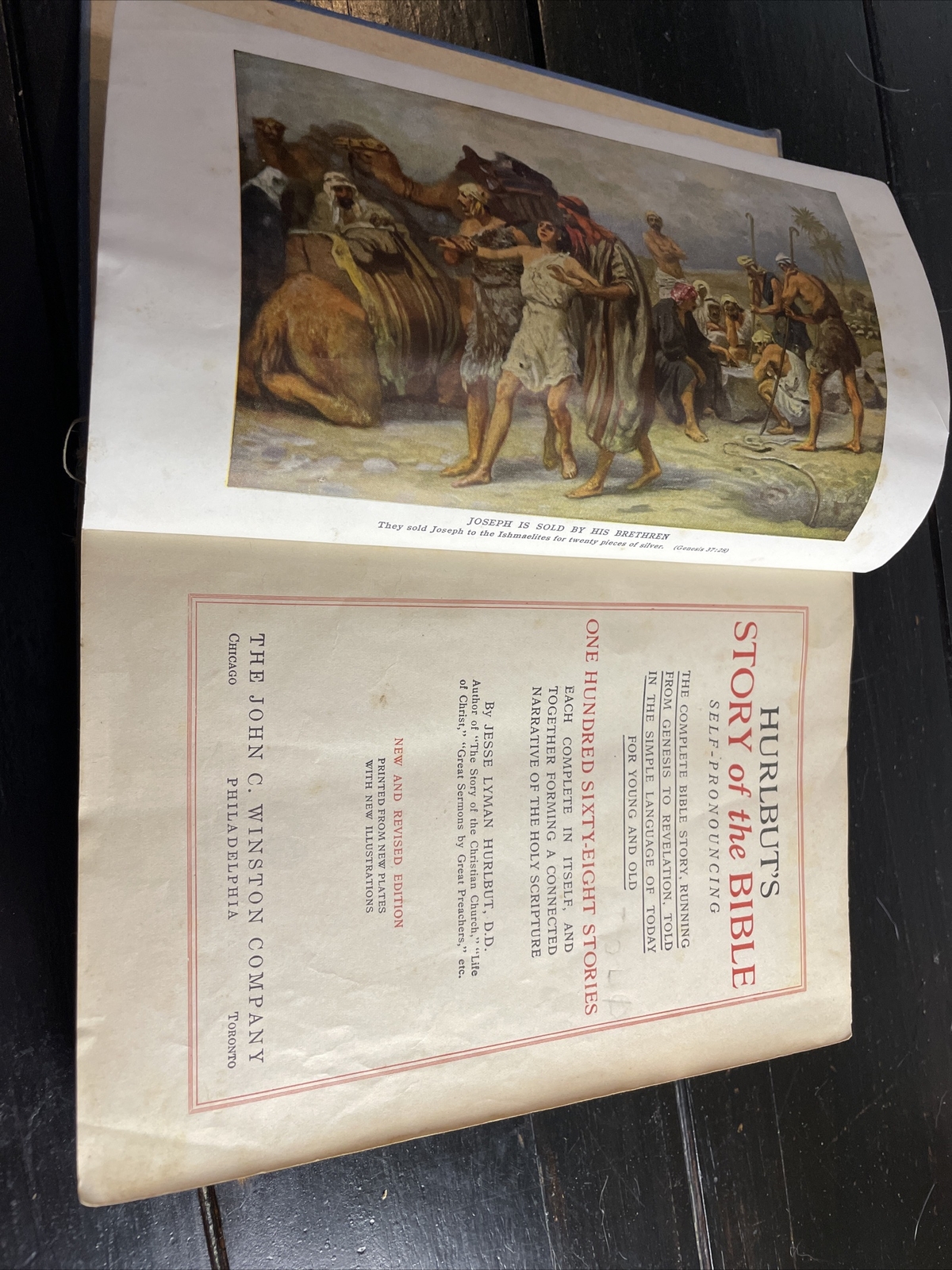 ANTIQUE 1932 New & Revised Ed Hurlburt’s Story of the Bible HB 270 Illustrations