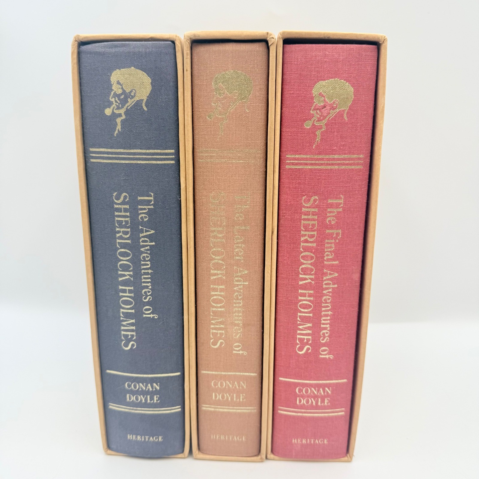 Heritage Press Sherlock Holmes 3 Vol Set Conan Doyle Hardcover Slipcase 1981