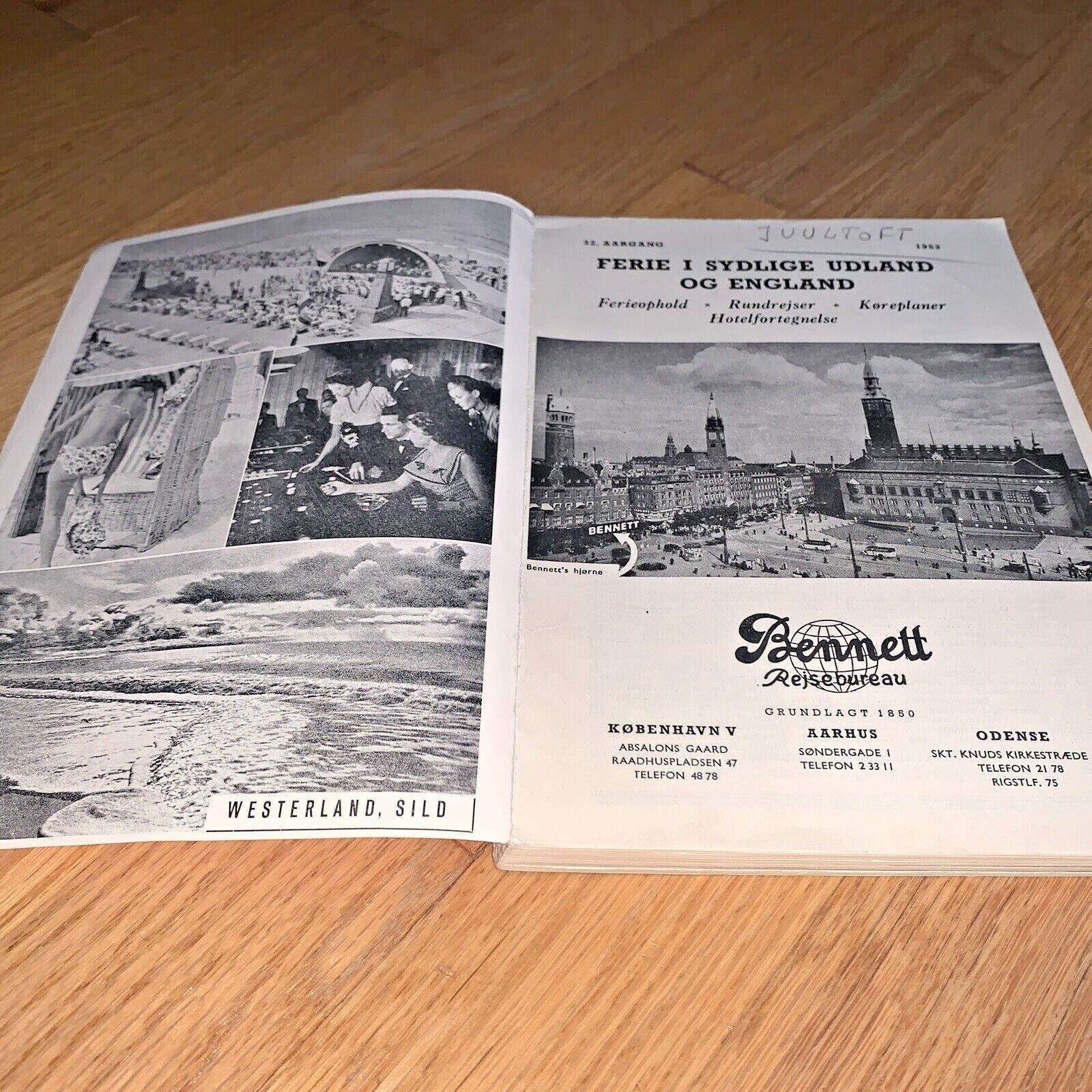 1953 BENNETT Danish Tour Book ENGLAND / SCOTLAND 224 Pages SYDLIGE UDLAND