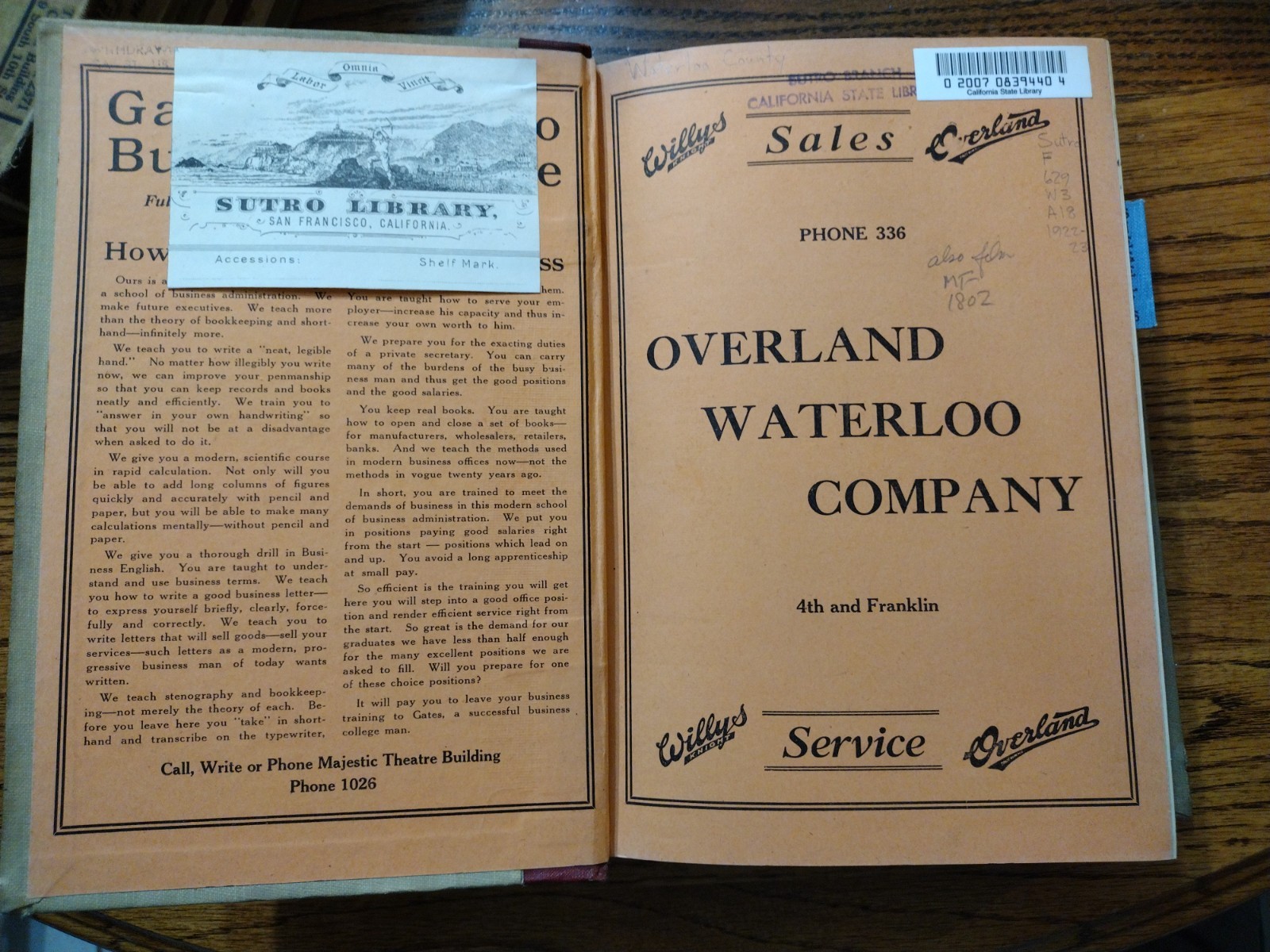 McCoy’s Waterloo & Black Hawk County Directory Buyer’s Guide 1922-23 611 pages
