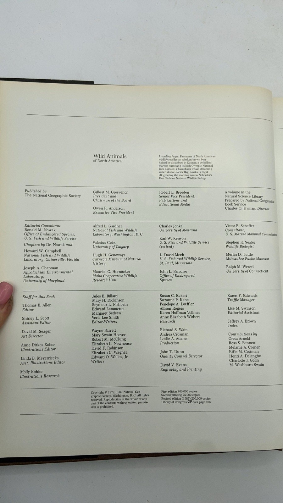 Wild Animals of North America Hardcover Revised Edition 1987