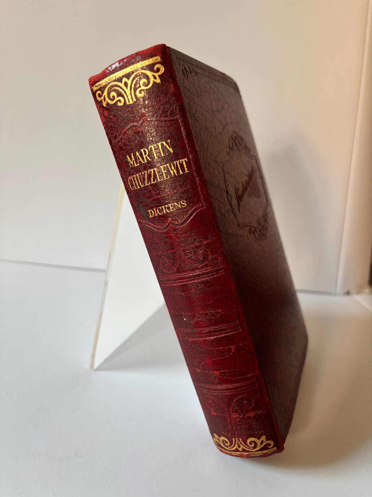Martin Chuzzlewit Charles Dickens Antique Red Leather Hazell Watson Viney Phiz