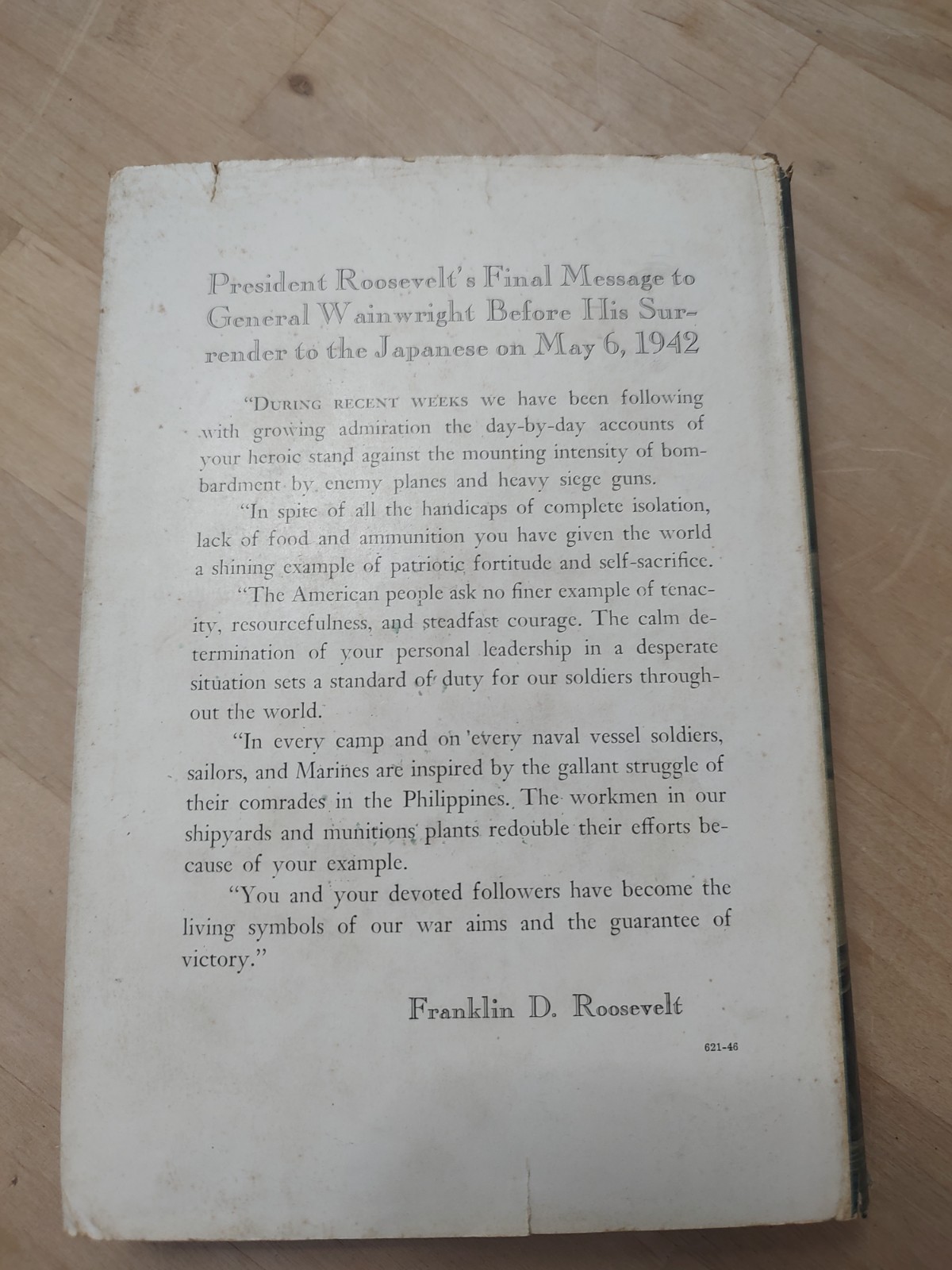 General Wainwright’s Story Edited By Robert Considine 1st Ed 1946 Ex Libris