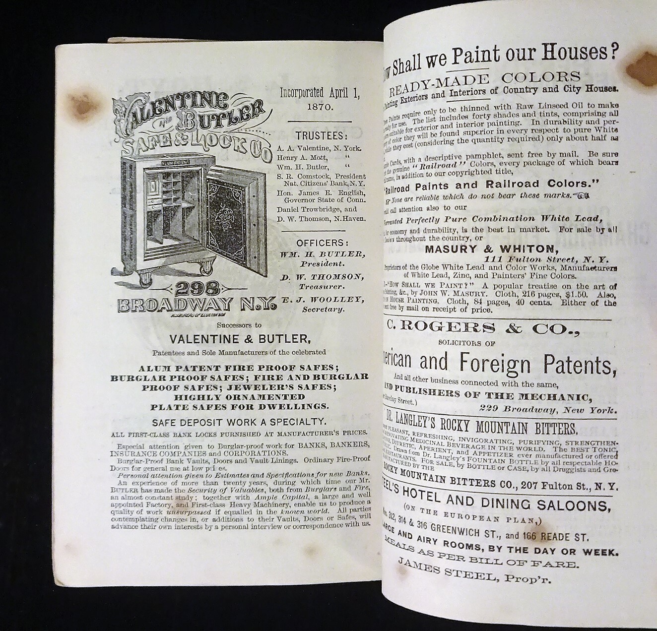 1868 Taintors Route and City Guide – New York to Boston and White Mountains, MAP