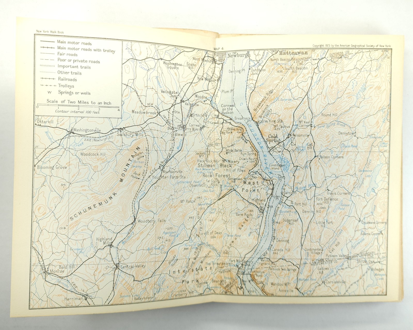 1924 New York Walk Book Guide Illustrated w/ Maps Manhattan Hudson Westchester