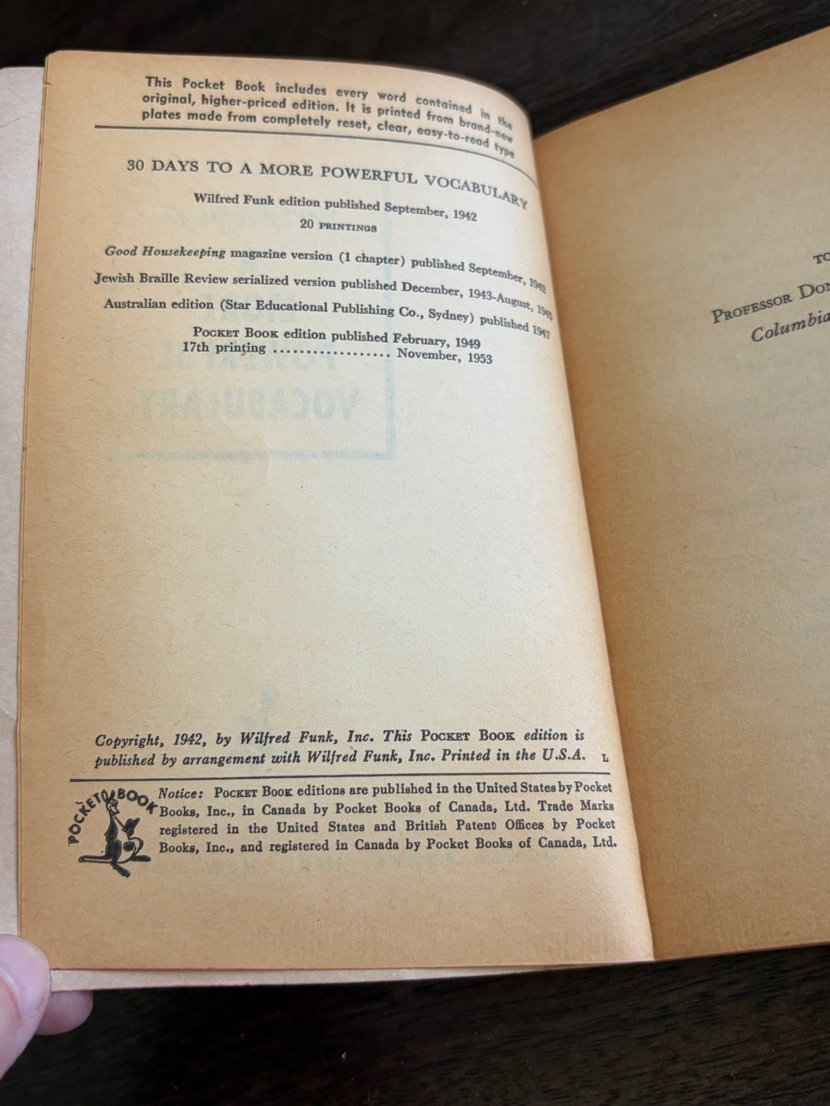 30 Days to a More Powerful Vocabulary 1953 Pocket Book Vintage Self Help PB