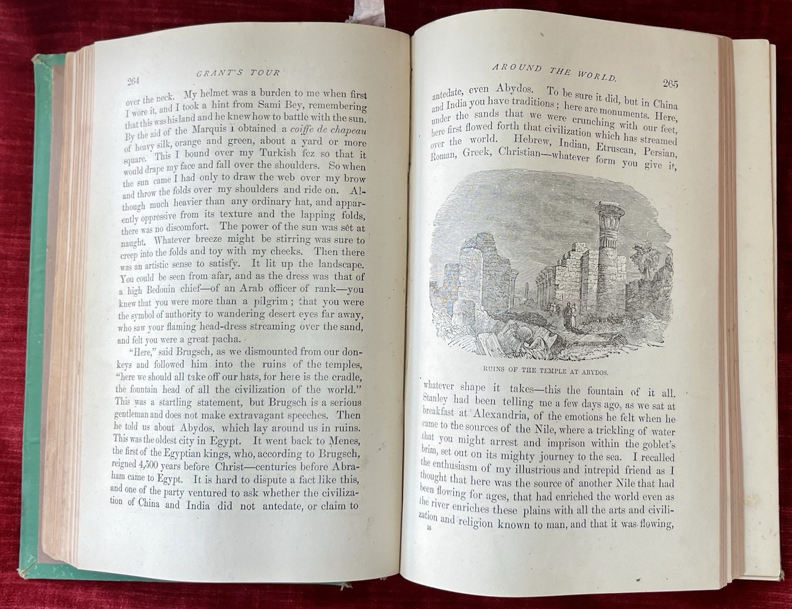 Antique 1880 Vintage Book Grant’s Tour Around the World J F Packard Illustrated