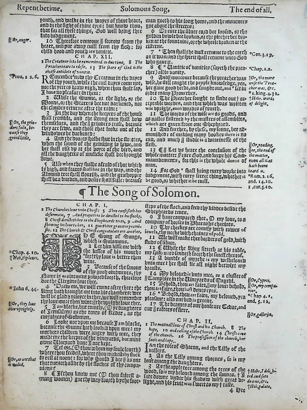 1614 KING JAMES BIBLE OLD TESTAMENT TITLE PAGE LEAVES * YOU PICK* KJV 400 YEARS