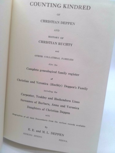 Counting Kindred of Christian Deppen and history of Christian Ruchty and…